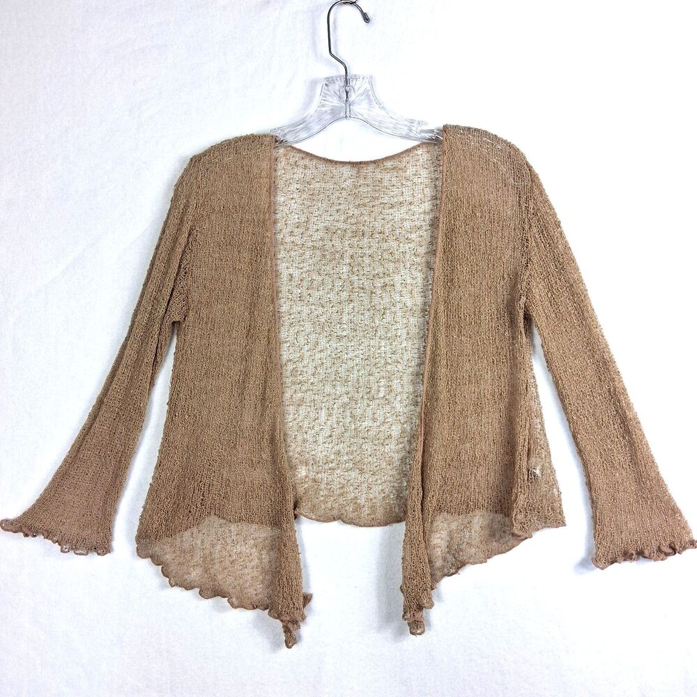 Womens Hand Knit Summer Cardigan Small Sheer Romantic Angel Core Ethereal Dainty